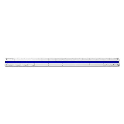 Alumicolor Aluminum Architect Color-Coded Solid Drafting Scale, 12IN, Silver - size: 12IN, style: Architect