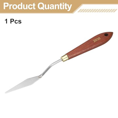 HARFINGTON Palette Knife Painting Tool 2.76" x 0.59" Stainless Steel Teardrop Blade 8.86" Length Spatula Painting Pallet Knives with Hole Beech Wood Handle for Oil Acrylic Canvas, Red/Silver - size: 8.86" x 0.59" x 2.76"
