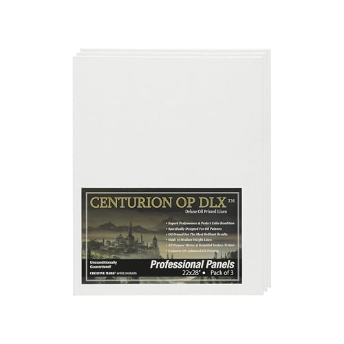 Centurion Deluxe Professional Oil Primed Linen Canvas Panels - 22"x28" - 3 Pack of Linen Canvases for Painting, Artwork and More - size: 22"x28"
