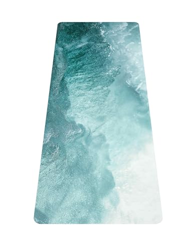 nuveti Printed Travel Yoga Mat 1/16 Inch Thick Non Slip Fitness Workout Mat | with Carrying Bag, Foldable Lightweight Suede & Natural Rubber Yoga Mat for Yoga Pilates and Fitness 72" L x 24" W x 1.5mm - color: CuiHu