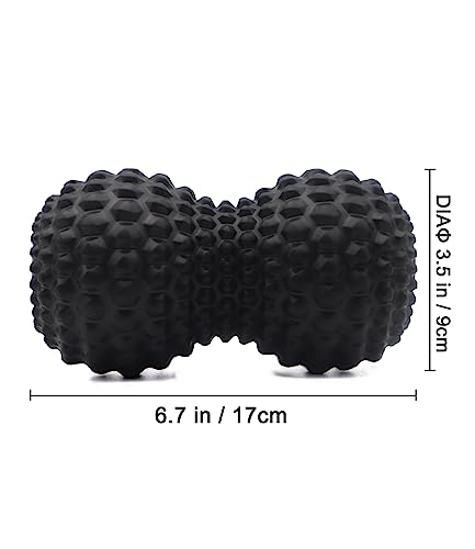 KITWILD Peanut Massage Ball, Double Lacrosse Massage Roller Ball, Black - color: Black