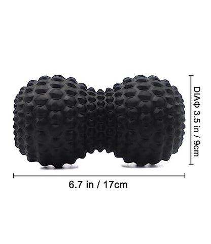 KITWILD Peanut Massage Ball, Double Lacrosse Massage Roller Ball, Black - color: Black
