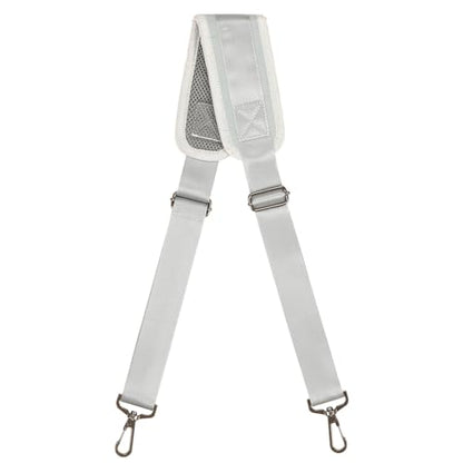 GNEGNI Replacement Shoulder Strap with Fixed Pad, Adjustable Heavy-Duty Crossbody Strap with 360° Metal Swivel Hooks for Laptop, Messenger, Duffel & Tool Bags (Grey) - color: Grey