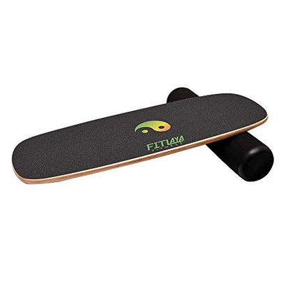 Fitlaya Fitness Balance Board Trainer Wooden Training Equipment for Fitness Workout, Hockey‎, Skateboarding, Surfing and Snowboarding - style: YING YANG