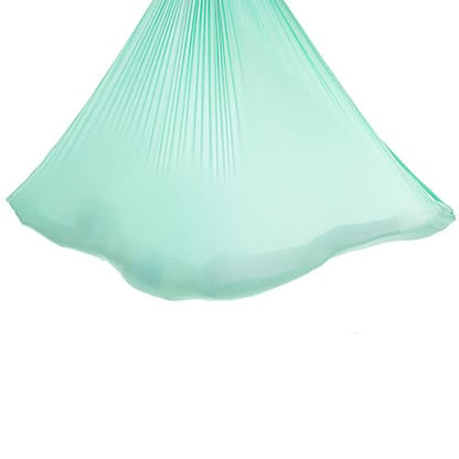 Aerial Yoga Hammock L:5M W:2.8M 5.5 Yards Aerial Pilates Silk Yoga Swing Set with 2000 Ibs Load Include Daisy Chain, Pose Guide - color: Mint Green
