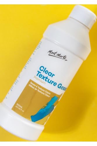 Mont Marte Premium Clear Texture Gesso Acrylic Medium 16.9oz (500ml) - size: 16.91 Fl Oz (Pack of 1)