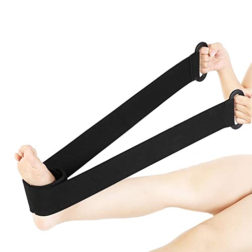 ZJchao Stretching Strap Yoga Strap, Foot Drop Fascitis Plantar Ankle Training Belt, Exercise Strap, Black, OK Cloth