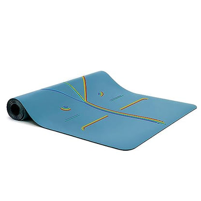 Liforme Travel Yoga Mat - Patented Alignment Design, Advanced Non-Slip Grip - color: Blue Sky