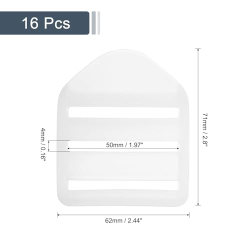 uxcell Plastic Ladder Slider Adjustable Buckles | Tension Lock Tri-Glides for Belt Backpack Straps Part Replacement - color: Transparent, size: 1"