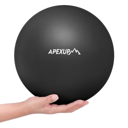 APEXUP 9 Inch Pilates Ball Small Exercise Ball for Yoga, Fitness, Balance, Core Workout, Physical Therapy - color: Carbon Black
