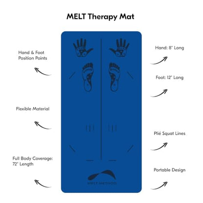 Melt Therapy Mat 6ft Extra Large Exercise Mat TPE Anti Slip | Extra Large 6x3 Ft, TPE Material, Dual-Textured Anti-Slip, Hand & Foot Position Guides, Alignment Lines, Carry Strap