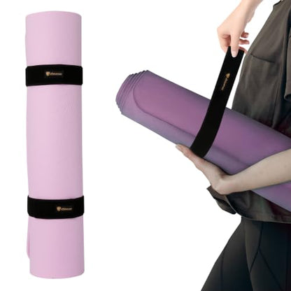 Aolamegs Yoga Mat Strap,Heavy Duty Bungee Straps Band,Wrap Organizer for Yoga Mat/Workout/Exercise(20" L x 2" W) - color: Black 2 Pack