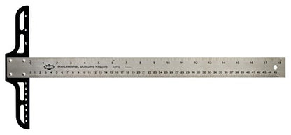 ALVIN AST24 Stainless Steel Graduated T-Square with 1.5 Inch Blade, Drawing and Design Tool, Great for Carpentry, Drafting, Architecture, Engineering, and Art 24 Inches