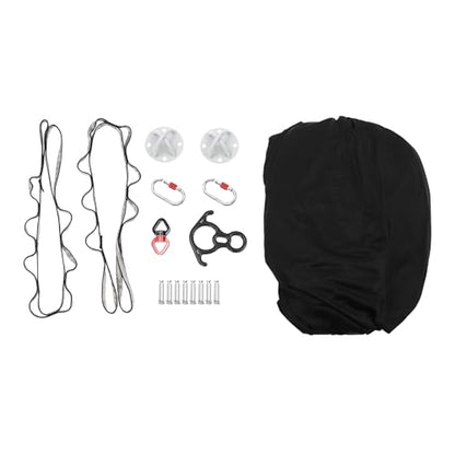 10m Aerial Yoga Practice Polyester Strap Practice Equipment Yoga Hammock Practice Kit for Fitness Gymnastics Dance Ballet, Black