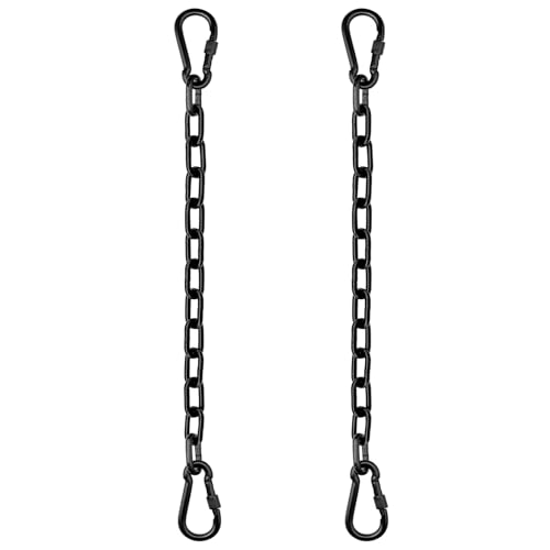 20 Inch Heavy Duty Swing Chain Kit with Automatic Locking Buckles, Galvanized Steel Hanging Chain, 660 LBS Load Capacity for Hammock, Swing Set, Aerial Yoga