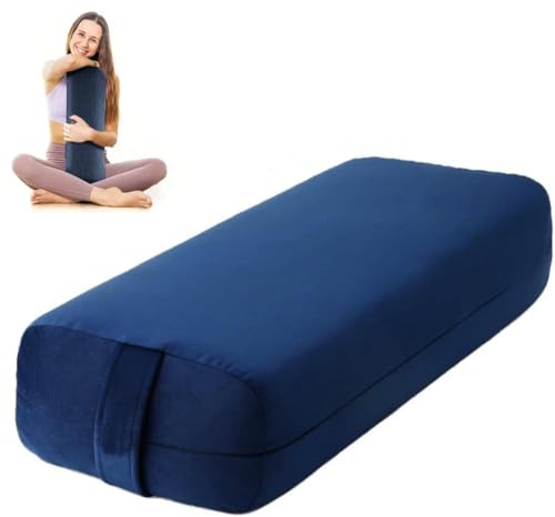Yoga Bolster Pillow – Firm Rectangular Cushion for Restorative Yoga, Back & Hip Support, Meditation & Physical Therapy, Washable Cover with Carry Handle