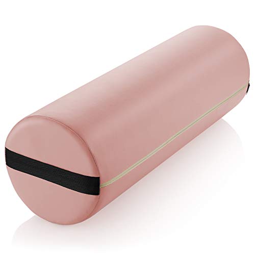 Saloniture Jumbo Round Massage Table Bolster Pillow Pad - 26 x 9 Inch - Pink - color: Pink