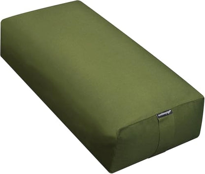 Firm Large Yoga Bolster, 24x12x6in - color: Olive Green - Zippered Cover, size: 1 Pack