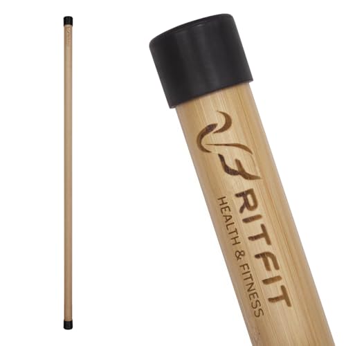 RitFit Natural Bamboo Yoga Stick, 57" (4.75 ft), Stretching & Flexibility