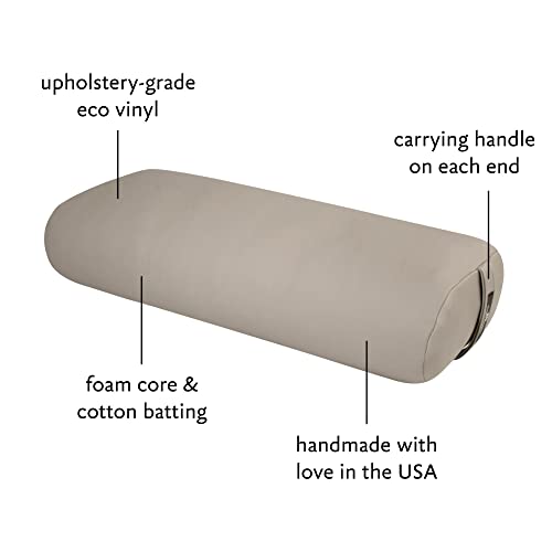 Hugger Mugger Standard Yoga Bolster - Firm, Supportive, Handmade, Durable - color: EZ Clean Taupe
