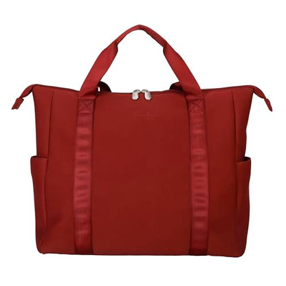 Jessica Simpson Countryside Travel Tote with Zipper Shoulder Carry On Work Bag for Women - color: Burnt Russet