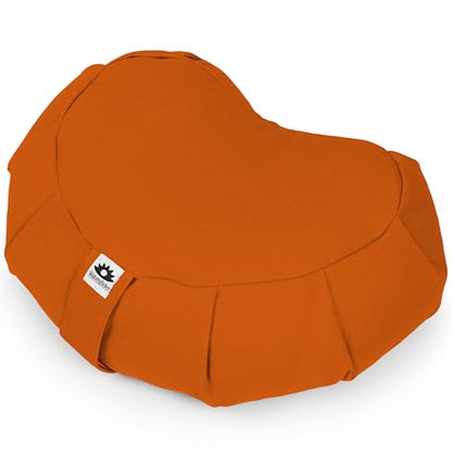 Meditation Cushion (Desert Sunset) Crescent, Buckwheat Husk Filled, Floor Pillow or Cushions, Yoga Seat, Zafu, Made in The USA - color: Desert Sunset
