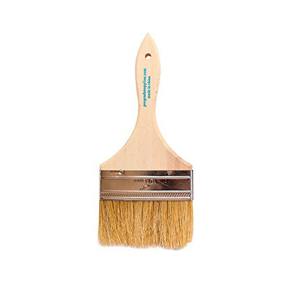 Pro Grade 4" Chip Brushes, Disposable Paint Brushes, for Sealers, 36 Pack | Natural bristle, wood handle | Contractor Pack | For Deck Stain & Fence Stain | Cabinets, Furniture, Fences