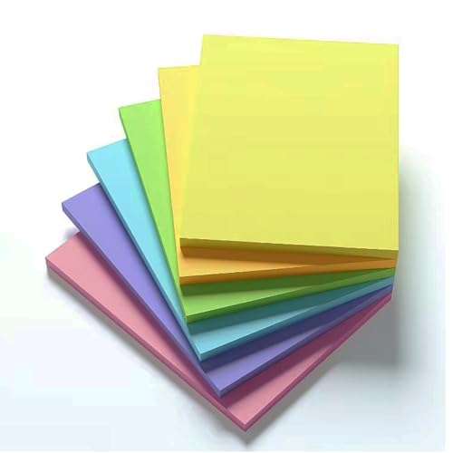 6 in x 8 in Creative Extra-Large Sticky Giant Pads,Pastel Harmonic Colors,203 mm x 152 mm,50 Sheets/Pad, 6 Pads for Drafts, Presentations, Workshops,Self-Adhesive Organization Tools - color: Pastel Colors