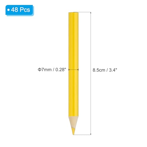 PATIKIL Lemon Yellow Colored Pencils Set,48 Pcs Oil Color Pencils Wooden | 3.5inch Coloring Drawing Half for Artists Art Painting - color: Lemon Yellow