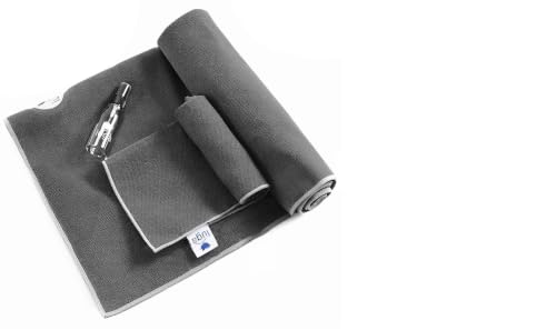 IUGA Premium Set- Includes 1 Non Slip Yoga Towel, 1 Eco Friendly Yoga Mat with Alignment Lines