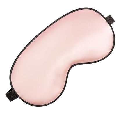 Silk Sleep Mask, Blackout Eye Mask for Sleeping with Adjustable Strap - color: Pink