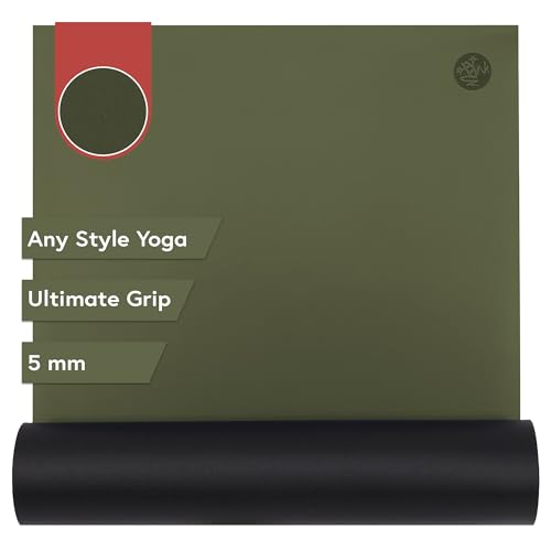 Manduka GRP Adapt 요가 매트 180cm(71인치) - 5mm | 최고의 그립 | 모든 스타일의 요가에 적합한 땀 준비 | 180.3 x 61 x 0.2cm(71 x 61 x - color: 그린 라 라나