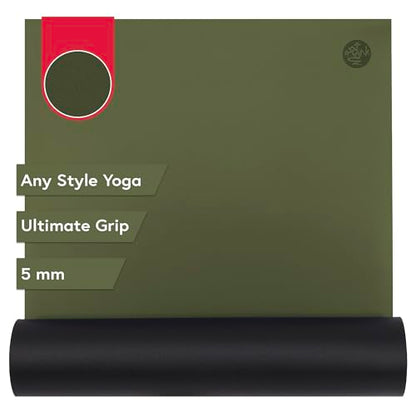 Manduka GRP Adapt 요가 매트 180cm(71인치) - 5mm | 최고의 그립 | 모든 스타일의 요가에 적합한 땀 준비 | 180.3 x 61 x 0.2cm(71 x 61 x - color: 그린 라 라나