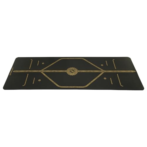 Liforme Travel Yoga Mat - Patented Alignment Design, Advanced Non-Slip Grip - color: Black & Gold