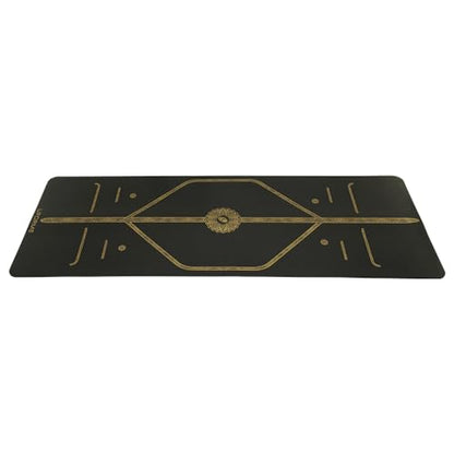 Liforme Travel Yoga Mat - Patented Alignment Design, Advanced Non-Slip Grip - color: Black & Gold