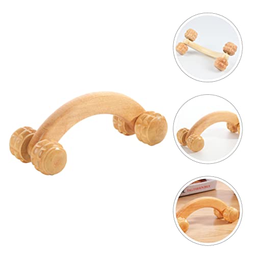 LALAFINA Massage Roller Wooden Back Massager Roller for Muscle Tension Relief Handheld Body for Yoga Stretching Blood Circulation Portable 6.29 X 2.67 X 2.36 in