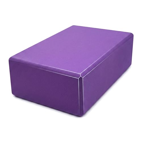 Toyvian Yoga Bricks High Density Eva Block Non-Slip Lightweight Pilates Fitness Gym Workout Stretching Aid 8.97X5.98X2.99 Inch Purple