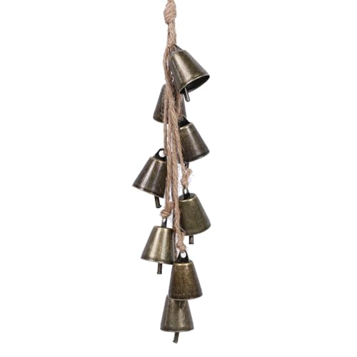 2 Pieces Witch Bells for Door Knob for Protection Handmade Witchcraf Door Hanging Bell Rustic Witch Wind Chimes for Boho Home Room Decor (Rustic) - color: Rustic