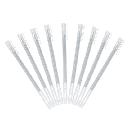 MECCANIXITY 9 Pcs Metallic Vibrant Sparkle Gel Pens, Drawing Pens with Fine Point 1mm for Adult Drawing Doodling Journaling Art Supplies and DIY Crafts, Silver - color: Silver