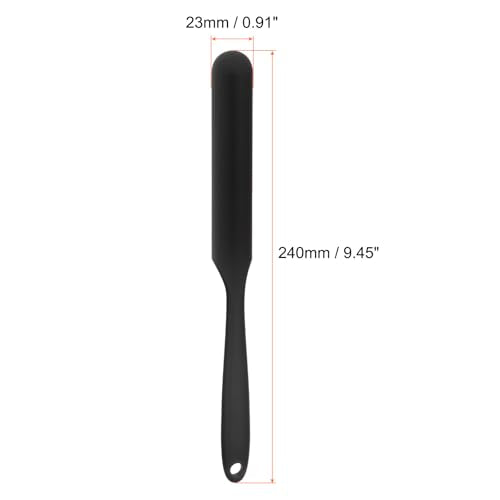 HARFINGTON 2Pcs Silicone Spatula Scraper 9.45" Reusable Non-Stick Flexible Spatulas for Epoxy Resin Liquid Paint Arts DIY Crafts, Black - color: Black