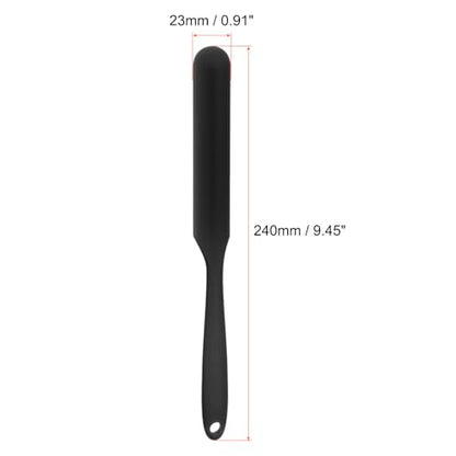 HARFINGTON 2Pcs Silicone Spatula Scraper 9.45" Reusable Non-Stick Flexible Spatulas for Epoxy Resin Liquid Paint Arts DIY Crafts, Black - color: Black