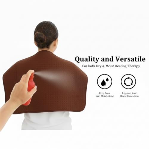 Full Back Heating Pad,20x40 Extra Large Heating Pad for Back Pain Relief,with 10 Temperature Controllers & 3 Auto-Off Timers,Dry/Moist Heat Therapy for Muscle,Joint,Menstrual Cramps (Brown) - size: 20x40 Inch Brown