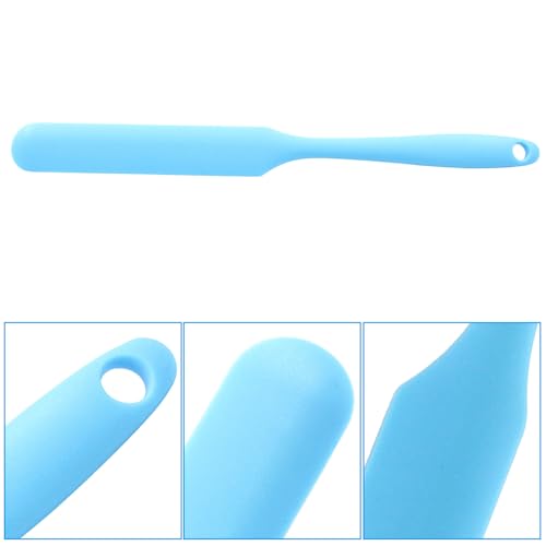 5Pcs Silica Gel Jar Scraper Spatulas, Green/Orange/Red/Blue/Black | 9.45 Inch, Cake Cream Butter Spatulas, Non-Stick Silicon Rubber, Long Handle - color: Green/Orange/Red/Blue/Black