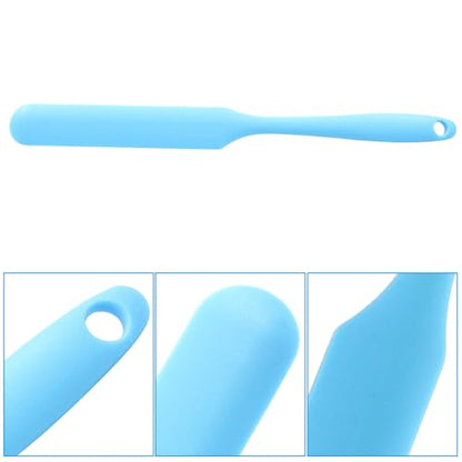 5Pcs Silica Gel Jar Scraper Spatulas, Green/Orange/Red/Blue/Black | 9.45 Inch, Cake Cream Butter Spatulas, Non-Stick Silicon Rubber, Long Handle - color: Green/Orange/Red/Blue/Black