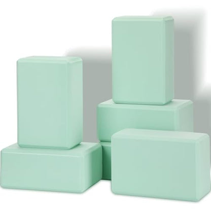 Wettarn 6 Pack Yoga Blocks 9 x 6 x 4 Inch EVA Foam, Lightweight | Non Slip, Yoga Props Accessories for Pilates, Stretching and Meditation - color: Mint Green