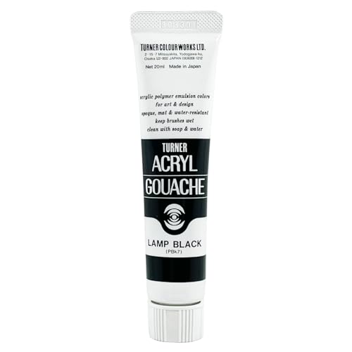 Turner Colour Works Acryl Gouache Artist Acrylic Paint - Single 20 ml Tube - Lamp Black - color: Lamp Black, size: 0.7 Fl Oz (Pack of 1)