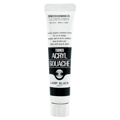 Turner Colour Works Acryl Gouache Artist Acrylic Paint - Single 20 ml Tube - Lamp Black - color: Lamp Black, size: 0.7 Fl Oz (Pack of 1)