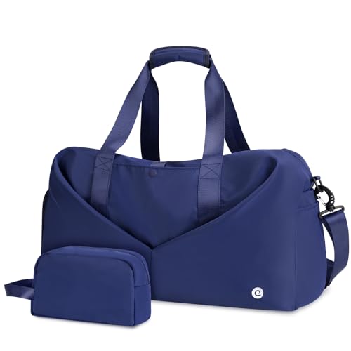 Ceneda 20" Gym Bag for Women with Wet Pocket & Shoe Compartment, Lightweight Duffel Waterproof Carry On Duffle for Travel, Yoga, Overnight (Navy Blue) - color: Navy Blue