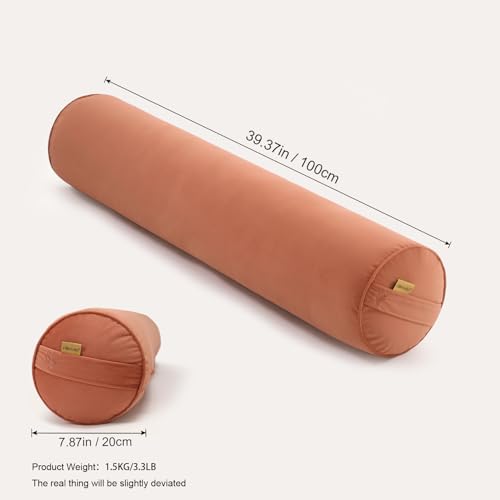Body Pillow for Adults,Long Round Pillow,Big Cylindrical Pillow,Large Full Bolster Pillows for Side Sleepers (Amber Orange, 39.37"*7.87") - color: Amber Orange, size: 39.37"*7.87"