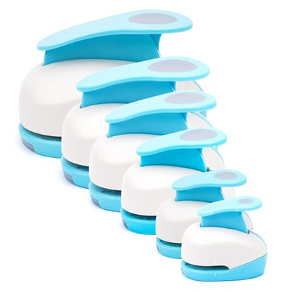 6PCS Circle Paper Punch, Handmade Scrapbook Paper Puncher, 6 Size (0.3"+ 0.6"+ 1" +1.5"+2"+3") of Scrapbooking Punches Crafting Designs for Office Supplies, Card Making, DIY Albums Photos - color: 0.3"+ 0.6"+ 1" +1.5"+2"+3"
